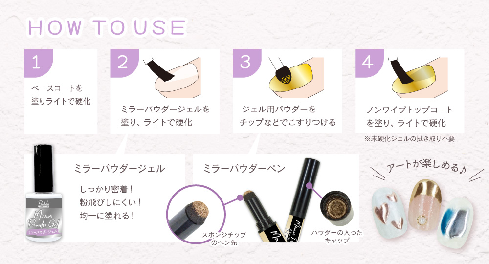 ミラーパウダージェル 使い方